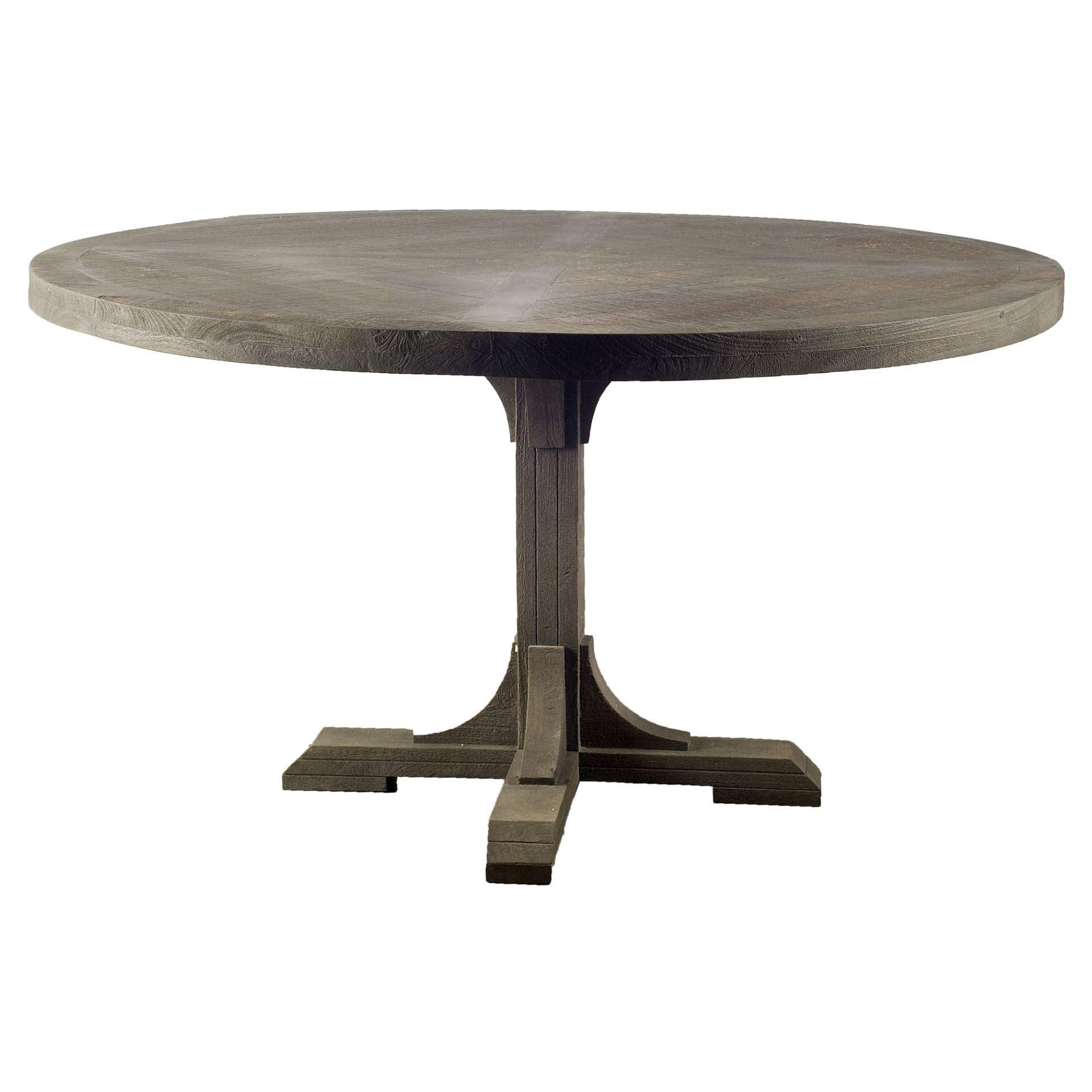 HomeRoots Brown 54 Circular Solid Wood Top with Pedestal Style Base Dining Table