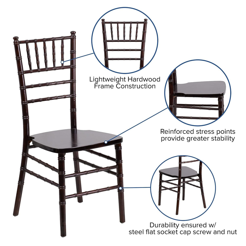 Flash Furniture Hercules Series Walnut Wood Chiavari Chair