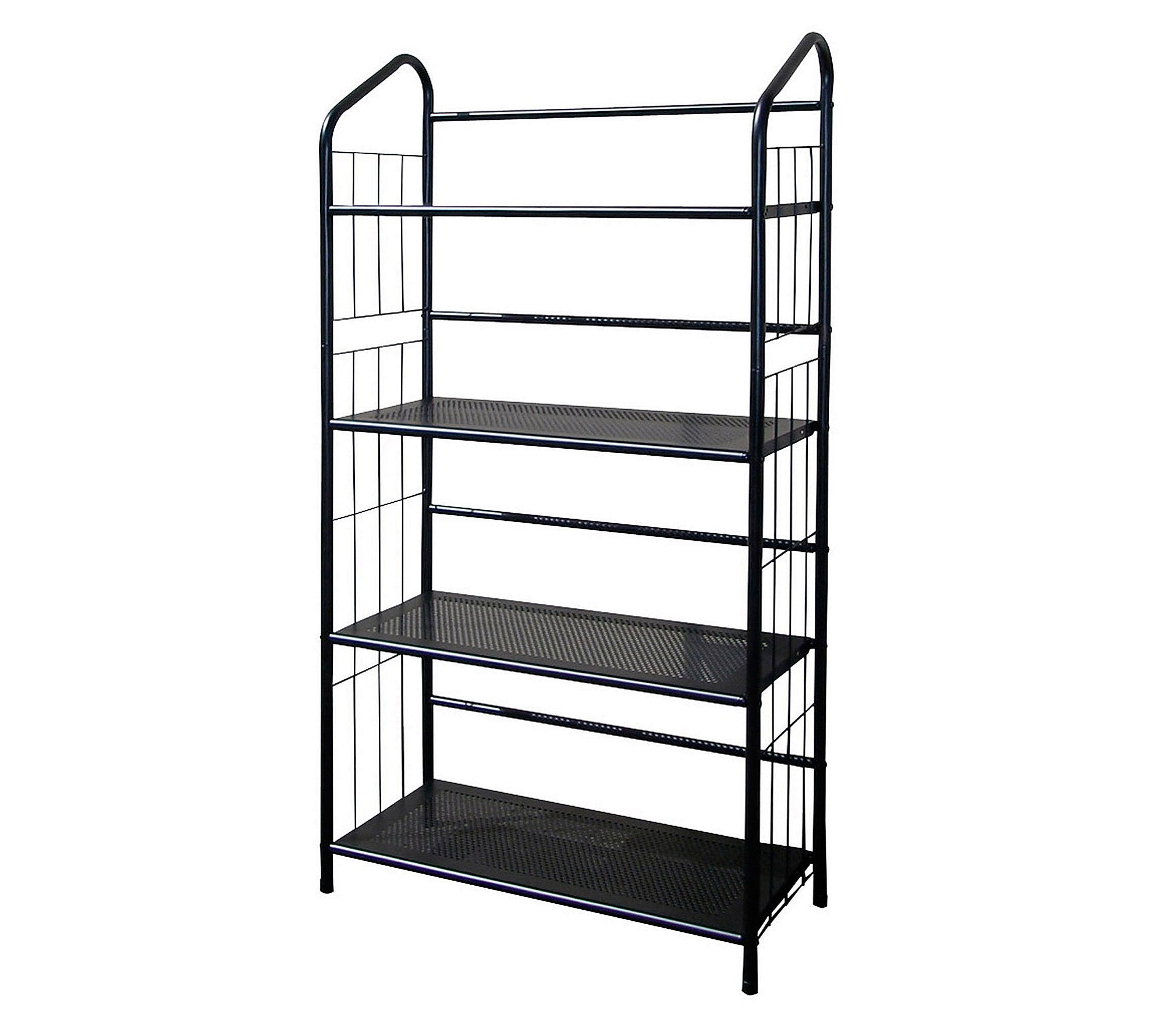 unbrand FT597BK-4 Black Metal Book Shelf 4 Tier