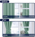 Hiasan Light Sage Blackout Curtains 45 Inch Long, Light Blocking Thermal Insulated Rod Pocket & Back Tab Christmas Drapes Sewn W