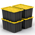 Lifetime Home (4 PACK 17 Gallon Plastic Storage Bin Tote Organizing Container with Ultra Durable Secure Latching Lids, Stackable