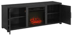 Crosley Furniture Gordon KF100758BK Low Profile Fireplace TV Stand Black Engineered Wood