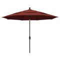 California Umbrella Gscu118302-5407-Dwv 11' Round Aluminum Market, Crank Lift, Collar Tilt, Black Pole, Sunbrella Henna Patio Um