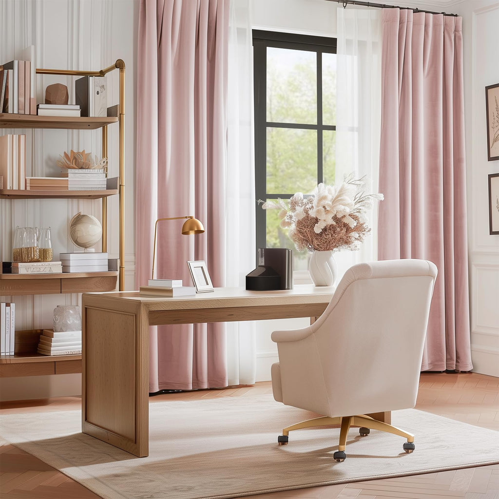 Lazzzy Pink Velvet Curtains Room Darkening Thermal Insulated Curtains 108 Inch Long Window Drapes For Bedroom Living Room Super Soft Luxury Rod Pocket Window Treatment, 2 Panels