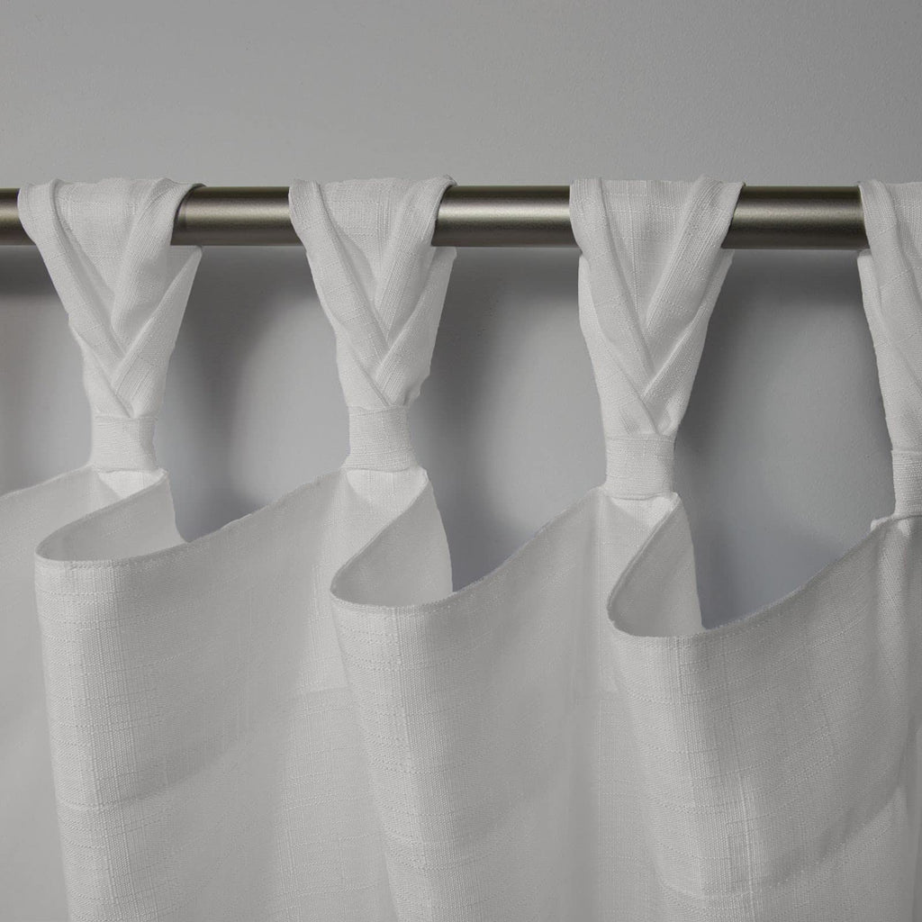 Exclusive Home Loha Linen Braided Tab Top Curtain Panel Pair, 54''X84'', Winter White