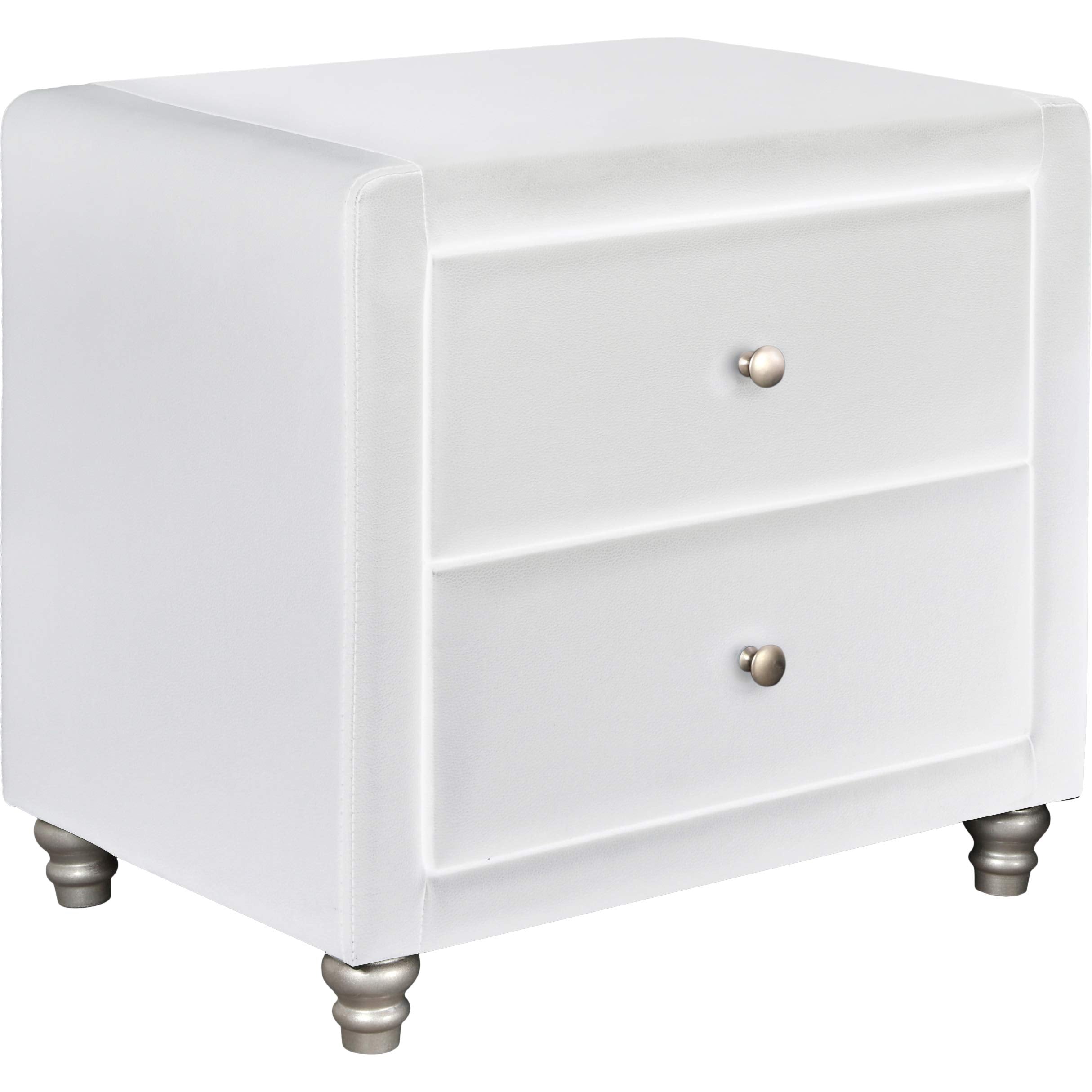 Upholstered 2 Drawer Nightstand, Brown/ Brown