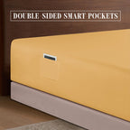 Elegant Comfort 1500 Premium Hotel Quality 18-24 Inches Deep - Extra Deep Pocket Single Fitted Sheet For High Mattress, Luxury And Softest, Smart Pocket - Wrinkle Free, Queen, Gold