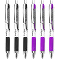 Zebra Classic Z-Grip Flight Ballpoint Pens - 1.2Mm - Black & Violet - Pack Of 6