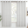 Bgment Light Grey Sheer Curtains 63 Inch Length For Living Room, Grommet Light Filtering Semi Sheer Window Drapes Casual Texture
