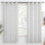 Bgment Light Grey Sheer Curtains 63 Inch Length For Living Room, Grommet Light Filtering Semi Sheer Window Drapes Casual Texture