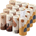 Tatuo 16 Pack Car Tissues Cylinder Holder with 3 Ply Facial Bulk Boho Round Tissue Holder Travel Tissues Boxes Container for Car
