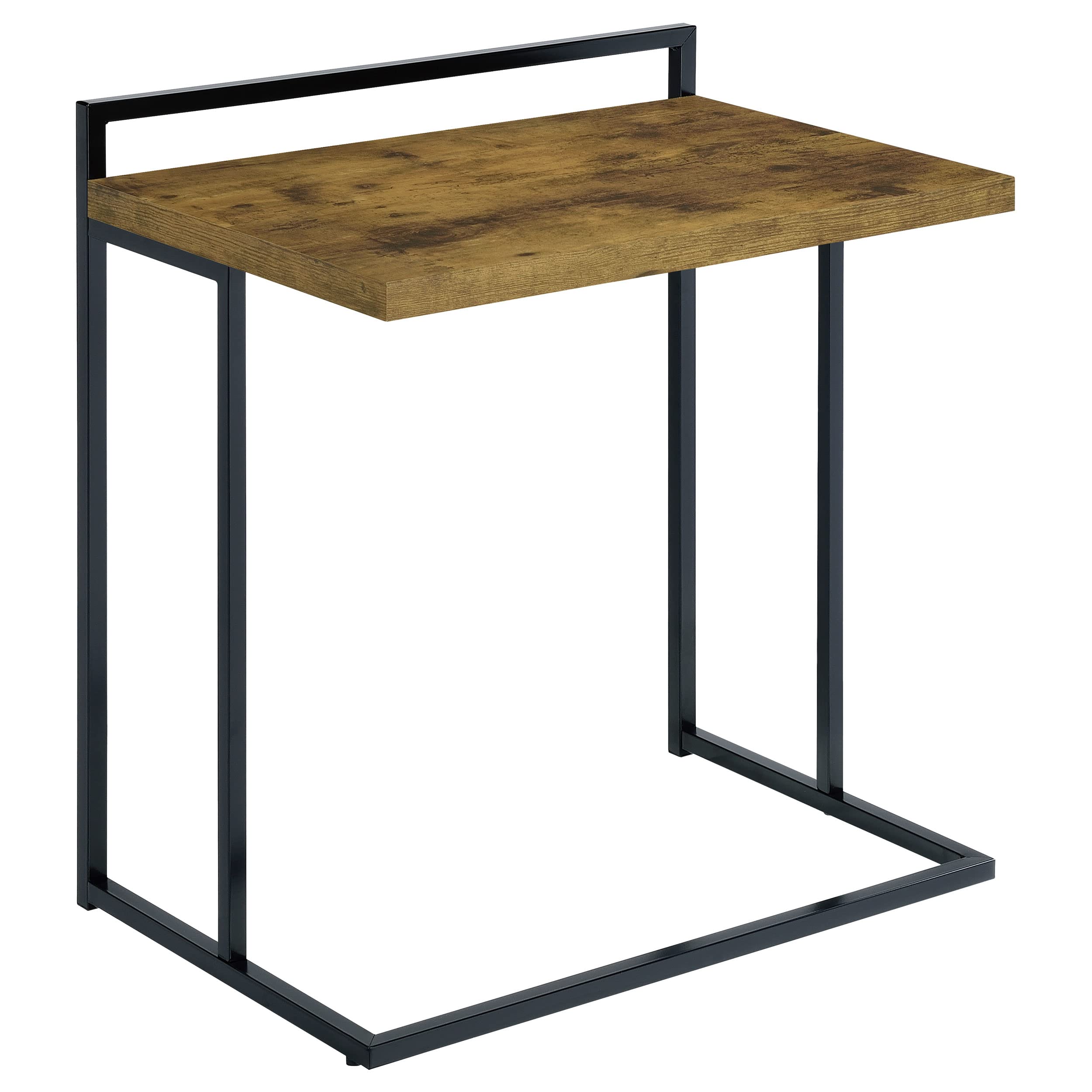 Coaster Home Furnishings Dani Rectangular Snack Table with Metal Base Antique Nutmeg and Black
