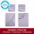 Mellanni Full Sheets Set - 4 Pc Iconic Collection Bedding Sheets & Pillowcases - Hotel Luxury, Extra Soft, Cooling Bed Sheets -