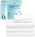 California Design Den Split King Size Sheet Set - 100% Cotton 500 Thread Count, Cooling Deep Pocket Bedding For Adjustable Bed,