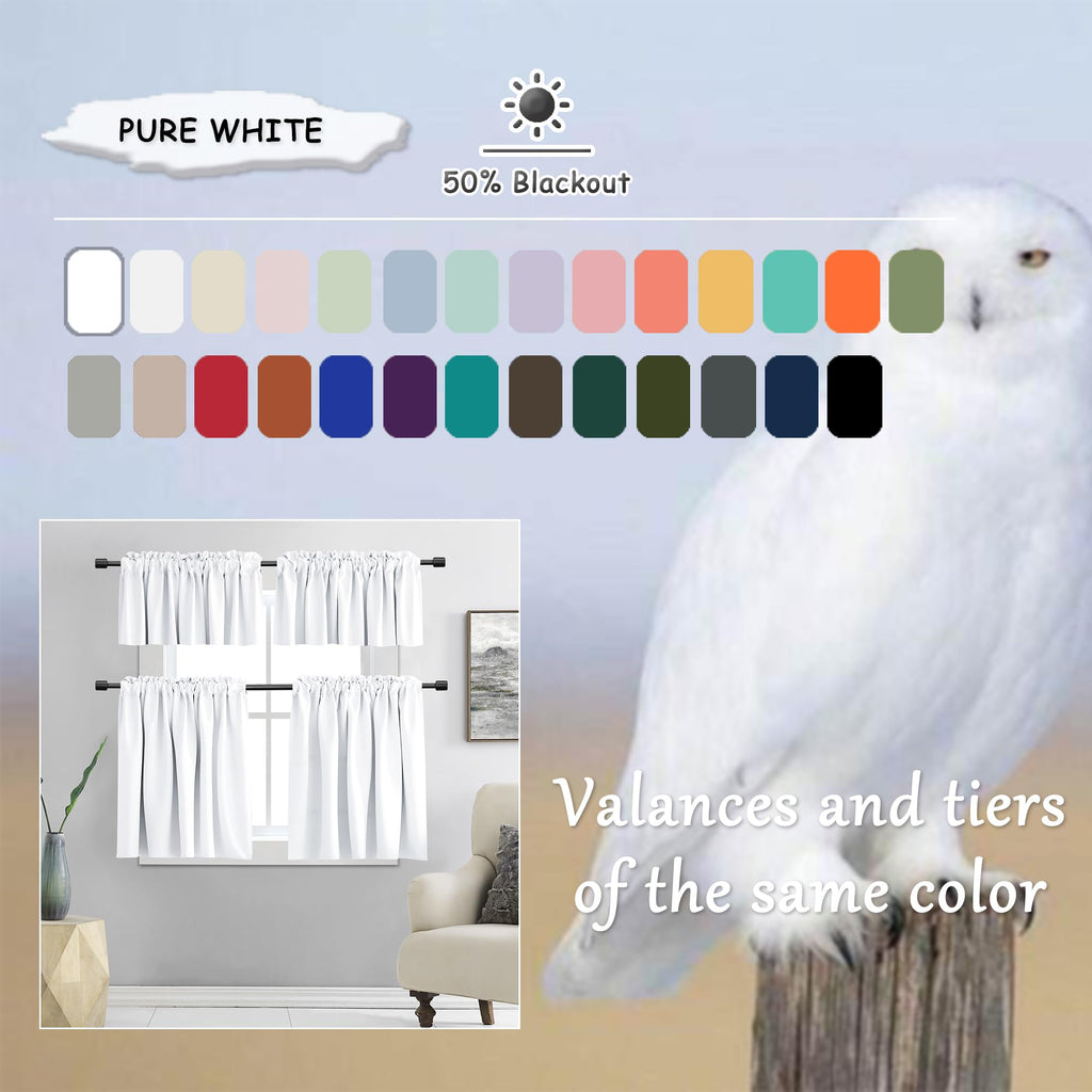 96 Inch Length Pure White Half Blackout Curtains For Bedroom - Rod Pockt Top Thermal Insulated Window Treatment Drapes For Living Room,2 Panels W 42 X L 96,2 Panels