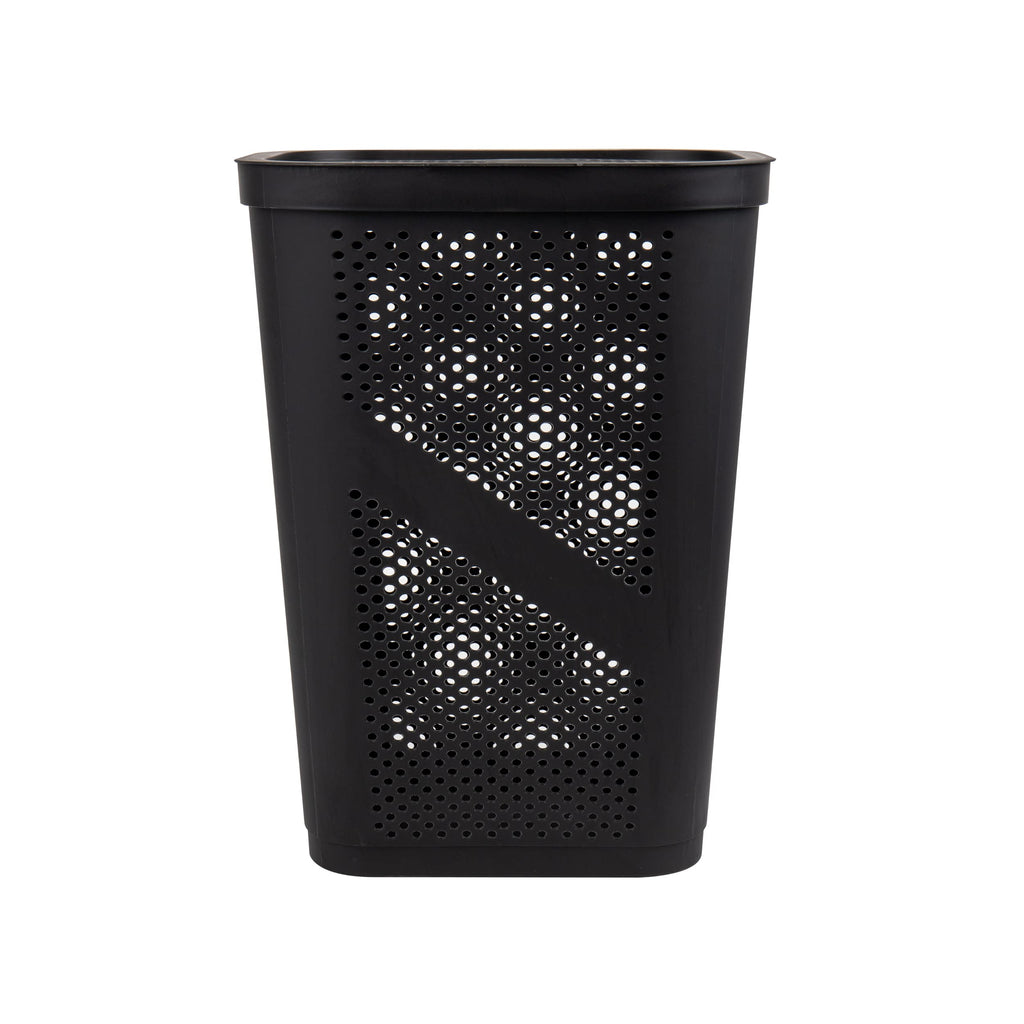 Mind Reader 60L Slim Laundry Hamper, Clothes Basket, Lid, Ventilated, Plastic, 17.25''L X 13.75''W X 23.5''H, Black