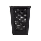 Mind Reader 60L Slim Laundry Hamper, Clothes Basket, Lid, Ventilated, Plastic, 17.25''L X 13.75''W X 23.5''H, Black