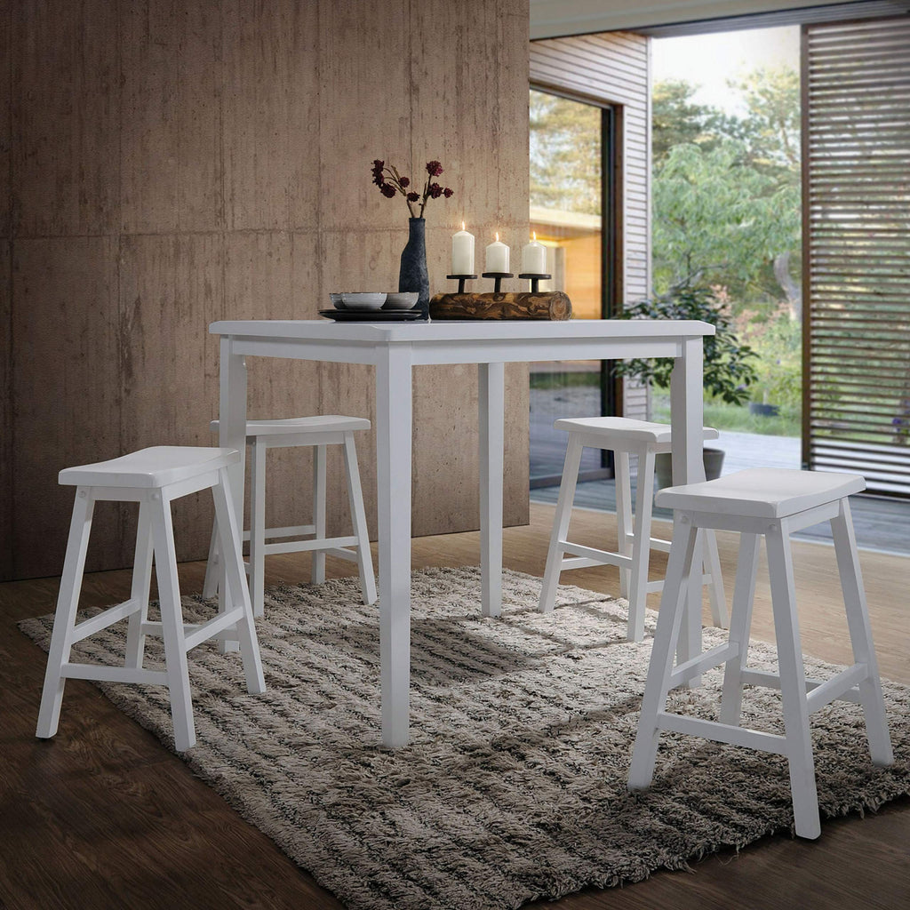 Acme Gaucho 5 Piece Counter Height Dining Set In White