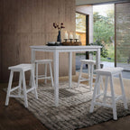 Acme Gaucho 5 Piece Counter Height Dining Set In White