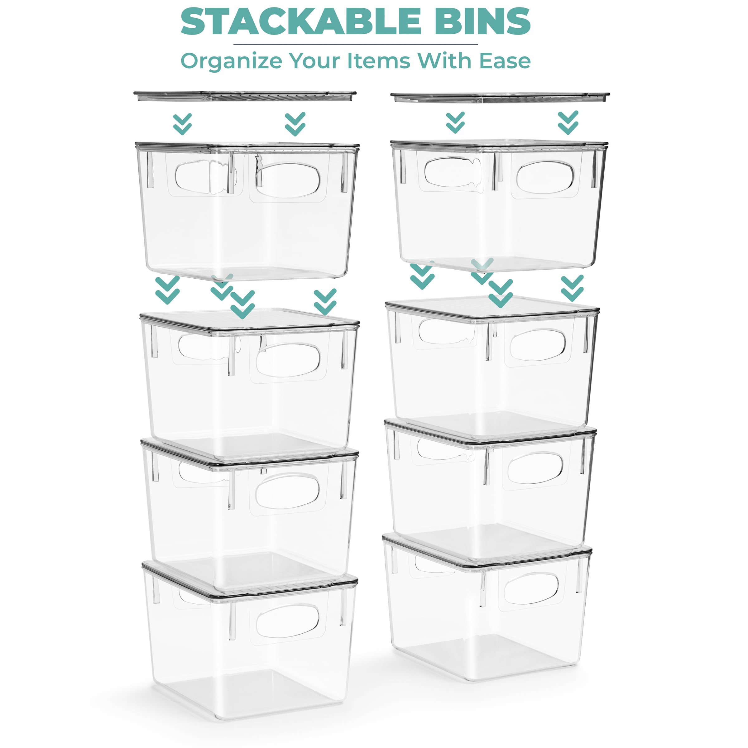 Sorbus Medium Clear Plastic Storage Bins With Lids, Clear Stackable Storage Bins, Clear Toy Storage Bins, Clothes, Medicine, Mak