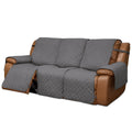 Easy-Going Oversized Recliner Sofa Cover, Reversible Couch Cover For 3 Seat Recliner, Split Sofa Cover For Each Seat With Elastic Straps For Kids, Dogs, Pets (3 Seater, Gray/Gray)