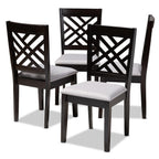 Baxton Studio Caron Contemporary Fabric Dining Chair, Gray and Espresso, 4/Pack (153-4P-9402-HiT)