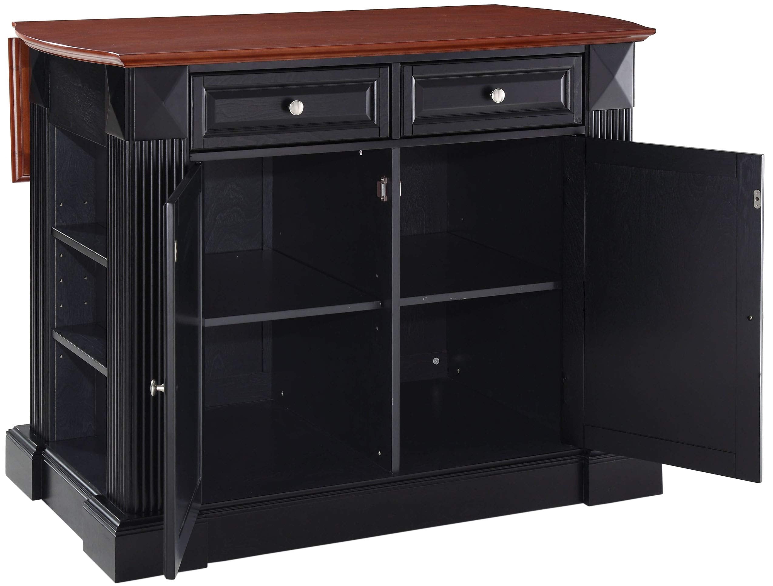Crosley Furniture Drop Leaf Kitchen Island/Breakfast Bar, Black