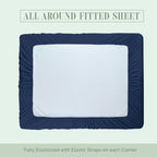 Elegant Comfort 1500 Premium Hotel Quality 18-24 Inches Deep - Extra Deep Pocket Single Fitted Sheet For High Mattress, Luxury And Softest, Smart Pocket - Wrinkle Free, Queen, Navy Blue