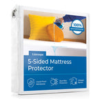 Linenspa Mattress Protector Full - Five Sided Full Mattress Protector Waterproof Mattress Cover - Soft Breathable Bed Protector