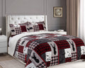 Elegant Comfort 3-Piece Winter Lodge-Patch Sherpa Comforter Soft, Cozy and Durable Quality, Heavy Weight Reversible Down Alterna