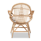 Baxton Studio Jayden Chairs, White/Natural Brown