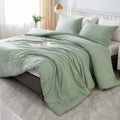 Litanika Oversized King Comforters Burnt Orange Super King Plus Size, 3 Pieces Lightweight Solid Bedding Comforter Set, All Seas