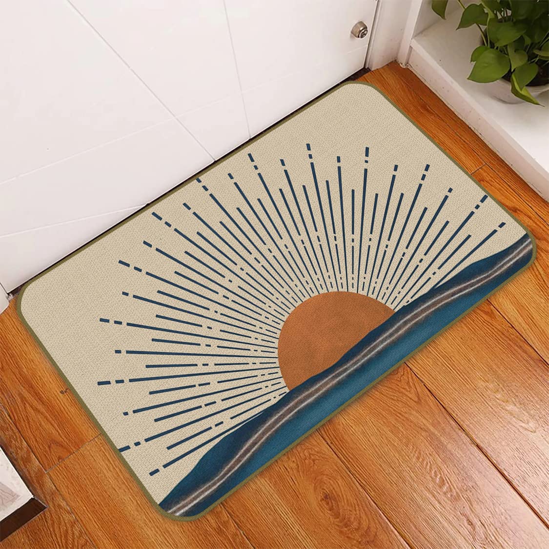 Uinhmop Boho Indoor Outdoor Entrance Welcome Door Mat Kitchen Mat Sunshine Sun Sunrise Sunset Outdoor Mat,Farmhouse Front Door P