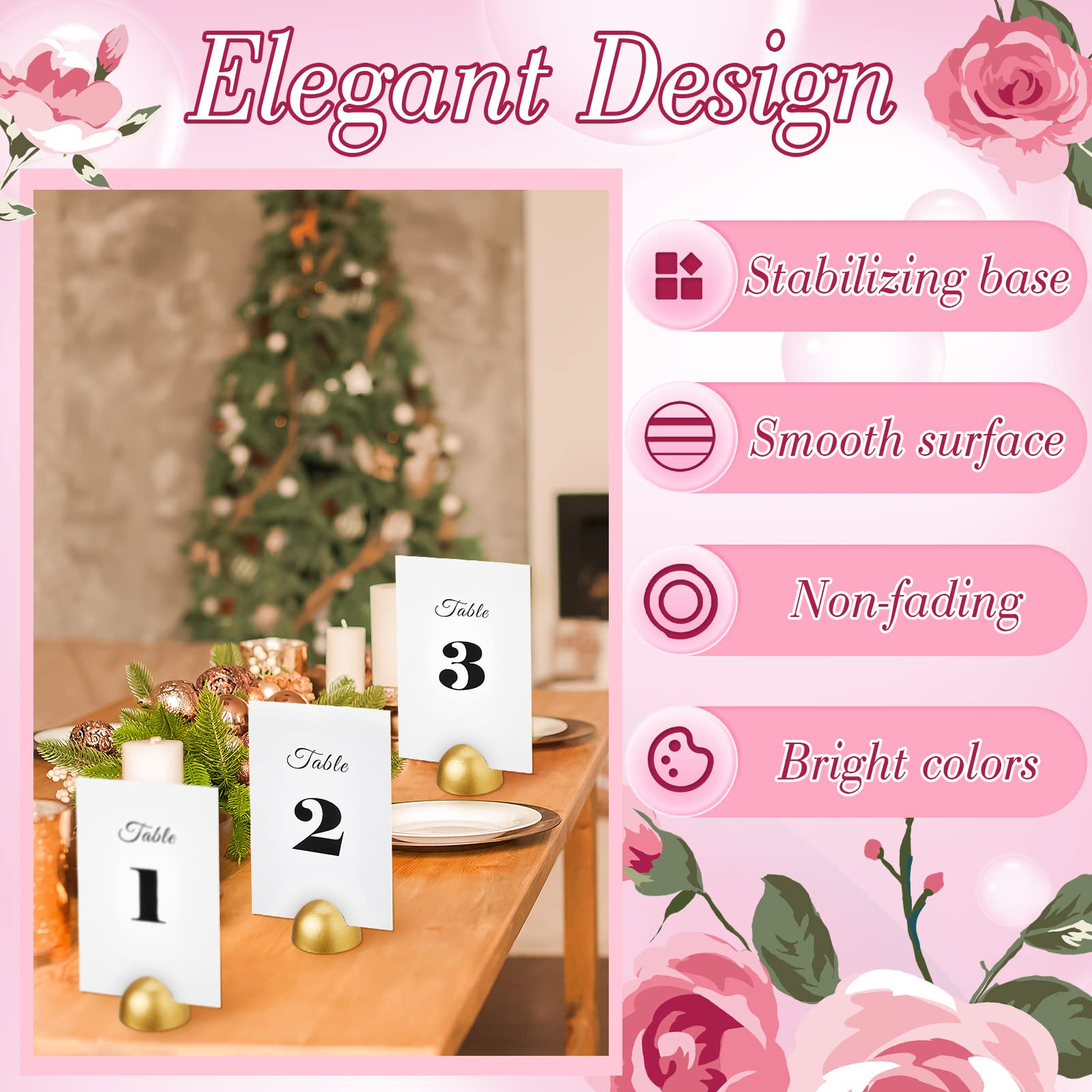20 Pieces Table Number Cards Round Table Number Stands Modern Cursive Table Number 1-20 For Wedding Reception Anniversary Party