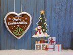 Christmas Tree Advent Countdown Calendar, Led Lighted Wooden Tabletop Christmas Countdown Calendar With Number Blocks (Red Hat S