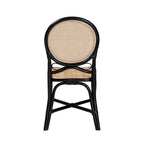 Baxton Studio Ayana Mid-Century Rattan Dining Chair, Natural Brown/Black (231-13231-HiT)