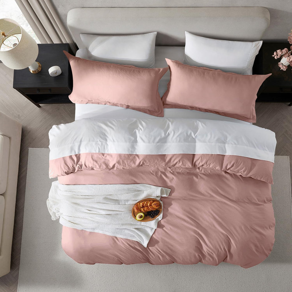 Nestl Twin Duvet Cover Set - Soft Prewashed Blush Pink Duvet Cover Twin/Twin Xl, 2 Piece, With Zipper Closure, 1 Duvet Cover 68X90 Inches And 1 Pillow Sham - No Comforter