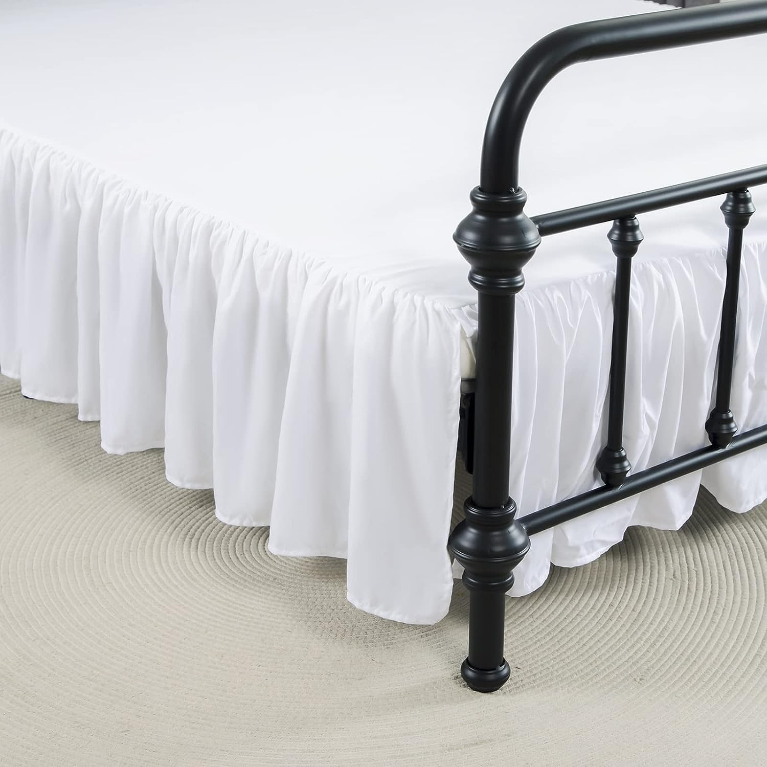 Xuan Dian Bed Skirt Full Size Ruffled Bed Skirts With Split Corners, 16 Inch Drop Dust Ruffle Bed Skirt With Platform, Full - 16