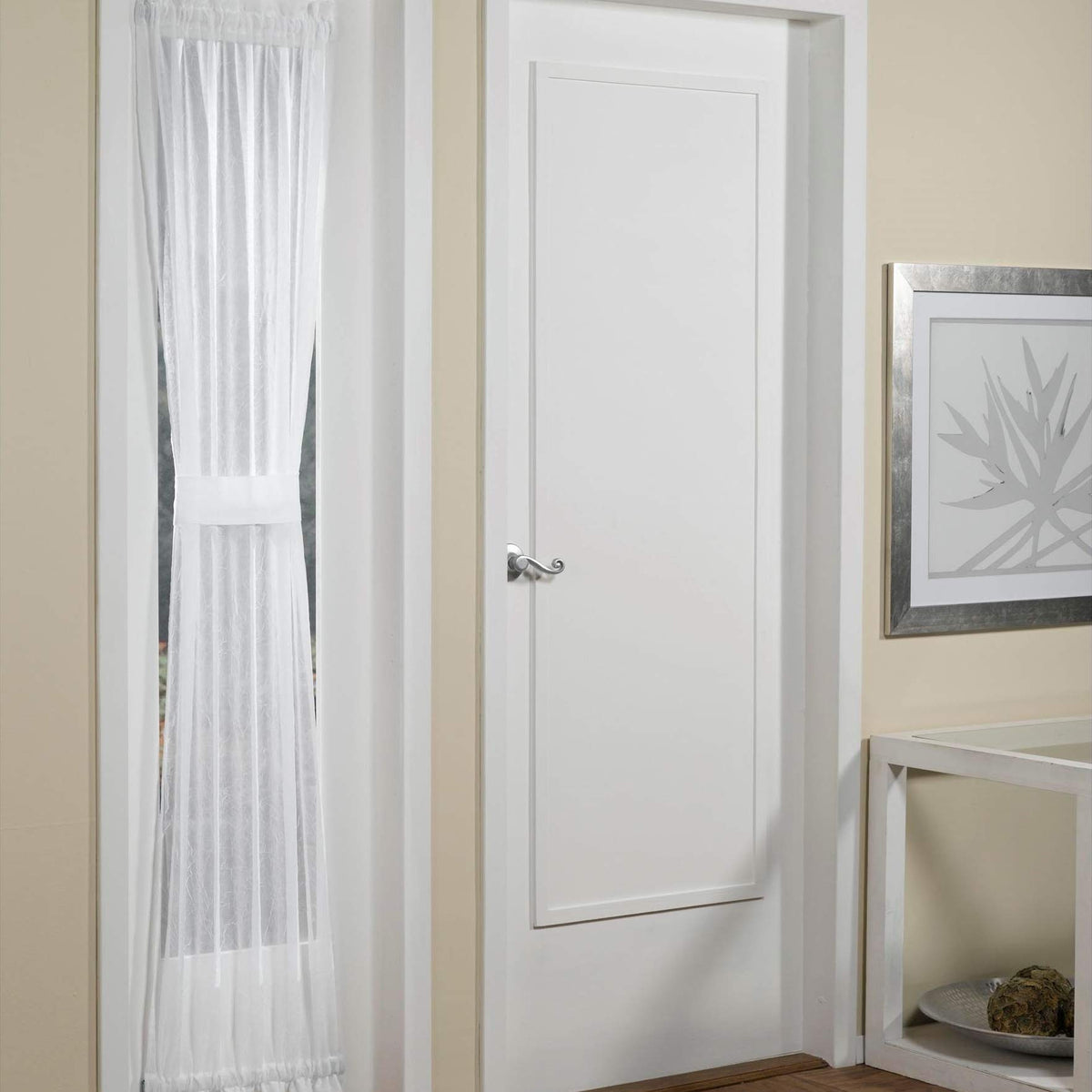 No. 918 Emily Sheer Voile Curtain Panel, 28"W x 72"L, White, Model 49474, Rod Pocket Design