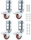 Qwork Storage Rack Caster Wheels, 4 Pack 3'' Heavy Duty 500 Lb. Max Total Capacity Storage Shelf Accessories, Fit For Boltless S