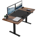 Vivo Electric 71 X 30 Inch Rustic Standing Desk Workstation, Memory Controller Height Adjustment, 1B Series, Black And Vintage Brown Top, Black Frame, Desk-Kit-1B7Bn