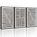 Drsoum Mid-Century Modern Framed Wall Art Minimalist Abstract Boho Black Line Wall Decor Geometric Artwork Kitchen Dining Room 1