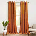 Ryb Home Orange Velvet Curtains For Bedroom, Room Darkening Window Curtain Energy Saving Backdrop Drapes Elegant Holiday Decorat