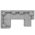 Modway Eei-4386-Gry Saybrook Patio Upholstered Sectional Sofa In Gray, 6-Piece Set