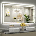 72x36 LED Bathroom Mirror with Lights, Backlit & Front Lit, Anti-Fog Lighted Bathroom Vanity Mirror for Wall, Memory Function, D