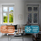 Finnez Blackout Window Film Rainbow Privacy Film 3D No Glue Glass Sticker For Glass Door Home And Office Heat Control Anti Uv 23