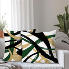 Supwhd Black Gold And Green Pillow Covers, Abstract Black And Gold Pillow Covers 24X24 Set Of 2, Modern Boho Decorative Throw Pi