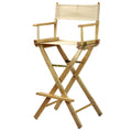 Casual Home 30 Directors Chair Natural Frame-with Wheat Canvas, Bar Height