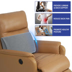 HOMBYS Lumbar Support Pillow for Recliner Chair, Memory Foam Back Support Cushion, Grey, 20"x13.5"x5"