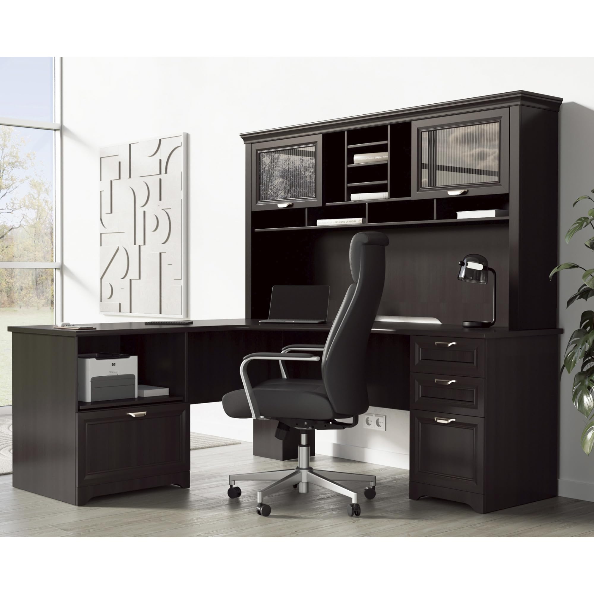 Realspace Magellan Performance 71W L-Shaped Corner Desk, Espresso